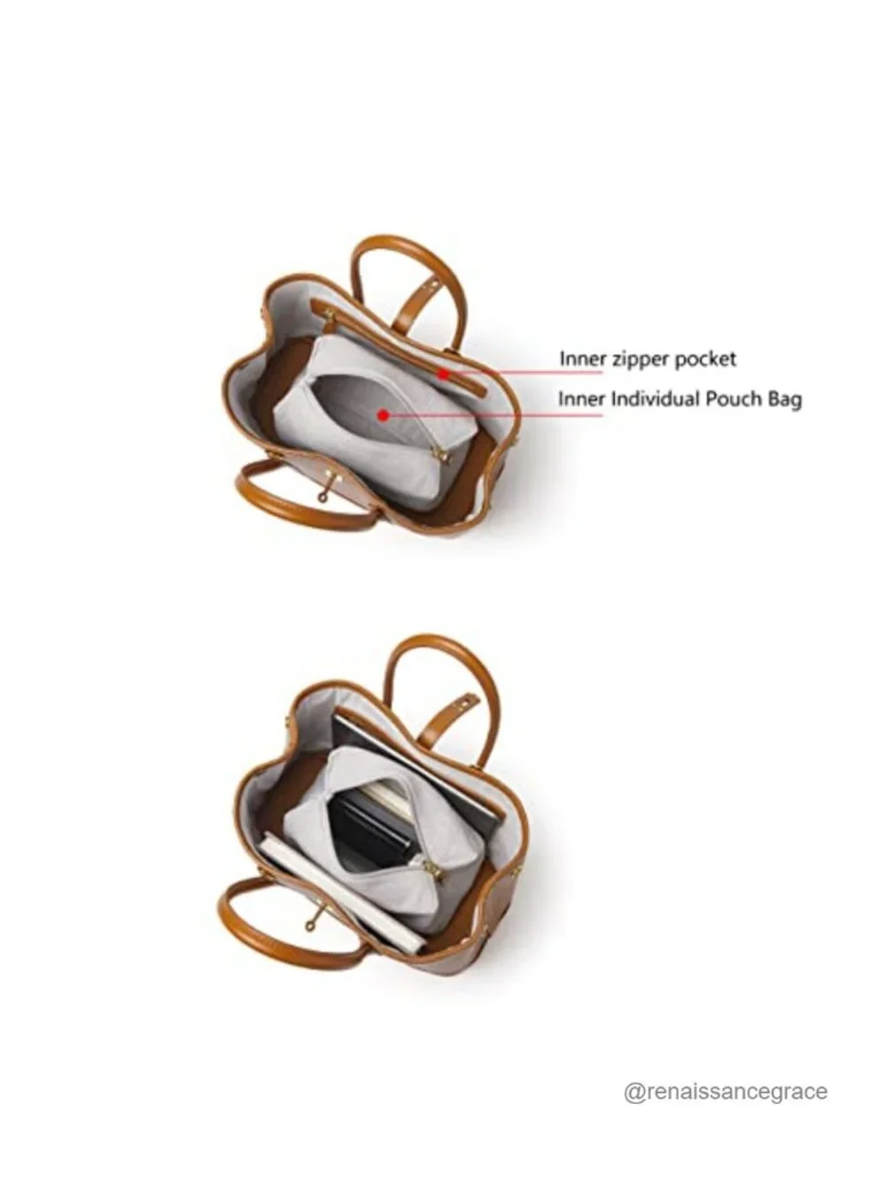 Full Grain Cowhide Leather Top Handle Satchel Bag for Women